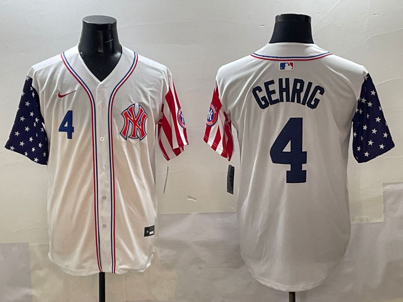 Men New York Yankees #4 Gehrig White a generation of national flags Jointly Name 2025 Nike MLB Jersey style 2->new york yankees->MLB Jersey